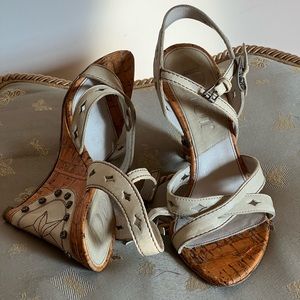 Christian Dior Gaucho Wester Wedge Heel Blanc Size 36